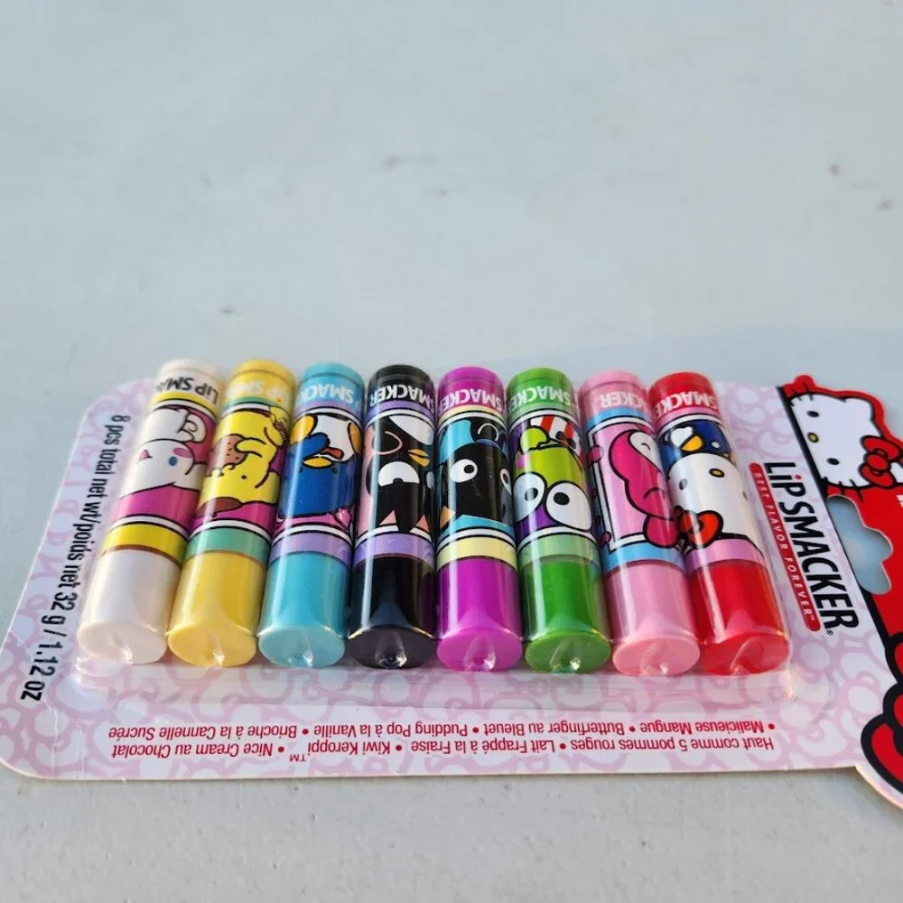 NEW Lip Smacker Sanrio Hello Kitty 8-Piece Flavored Lip Balm My Melody Little Tw